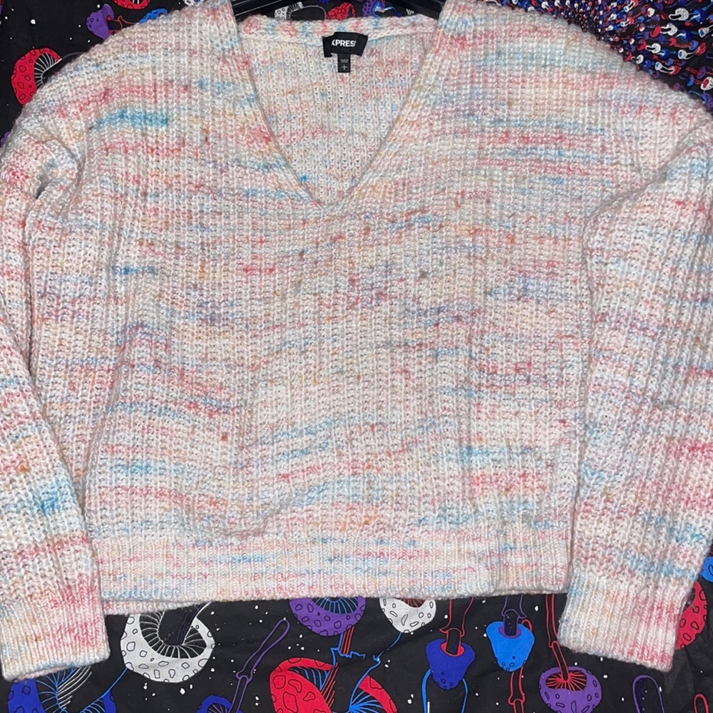 Multicolored cropped sweater!